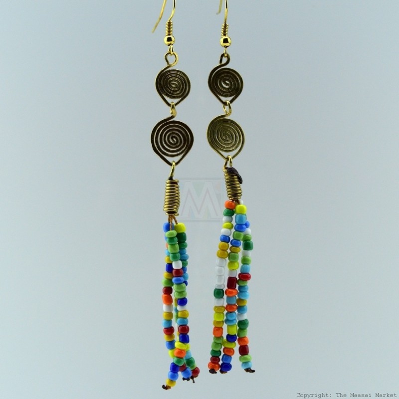 Maasai Multi Color Beaded Earrings 130-24