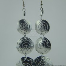 Recycled Aluminium Tiered Disk Earrings 592-8