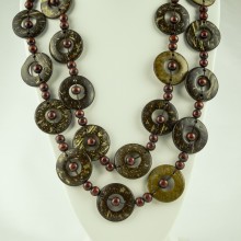 Brown Wood Disk Bead Boho Necklace