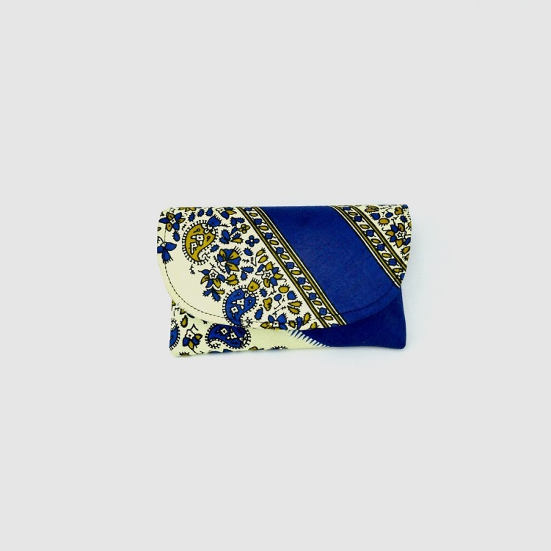 Small Blue Patterned Kitenge Fabric Clutch