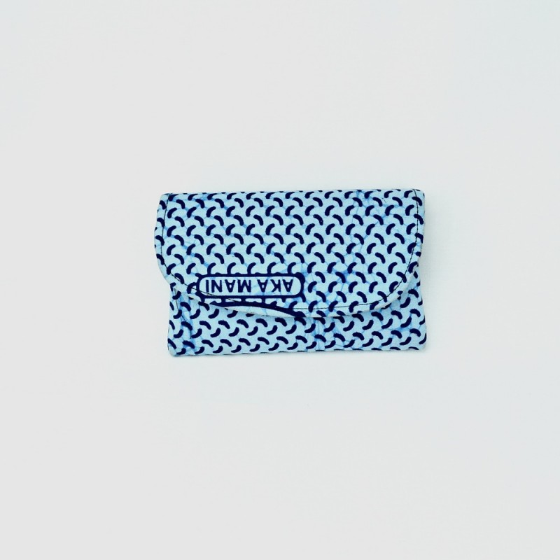 Small Blue Patterned Kitenge Fabric Clutch