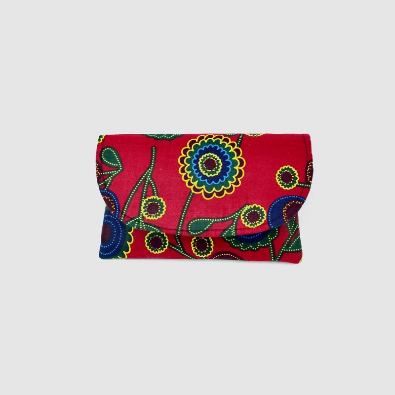 Small Red Kitenge Fabric Clutch