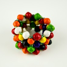 Recycled Multi-Color Paper Bead Elastic Bracelet