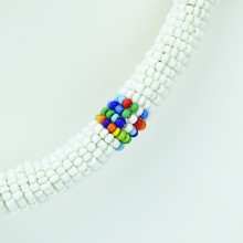 Maasai White with Multi Color Bead Necklace