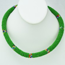 Maasai Green with Multi Color Bead Necklace