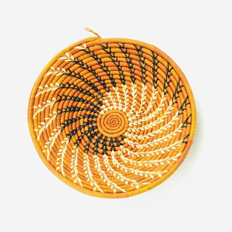 Uganda Handmade Banana Leaf/ Raffia Swirl Basket