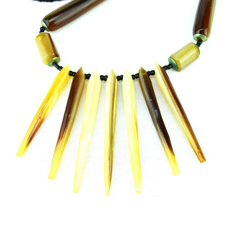 Cow Horn Spike Necklace