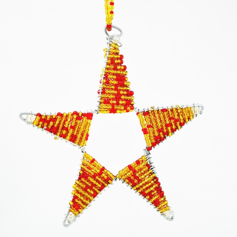 Maasai Bead Wire Christmas Star Ornament