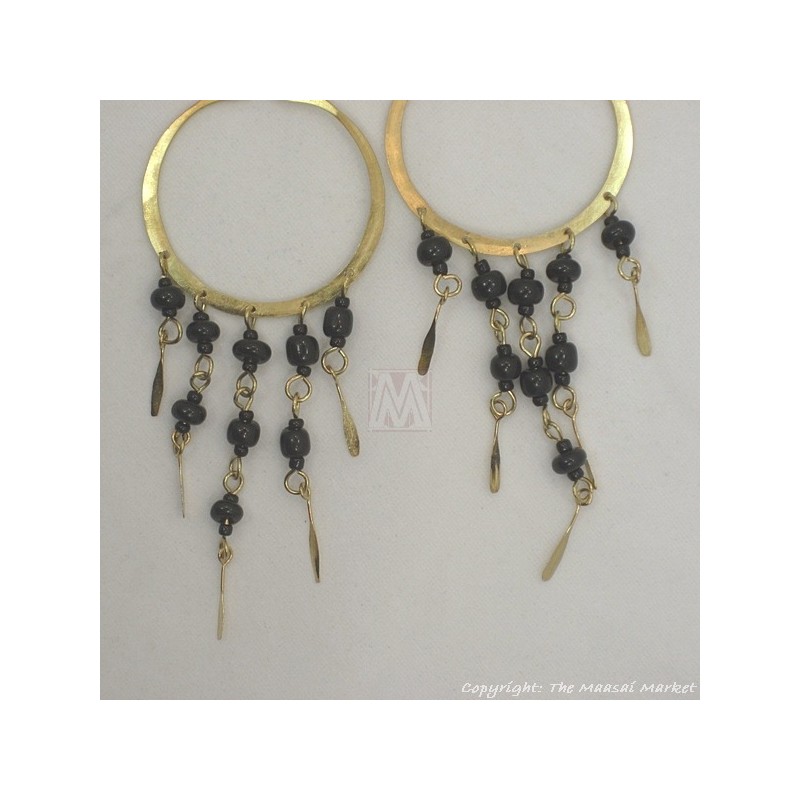 Brass Maasai Beads Chandelier Earrings