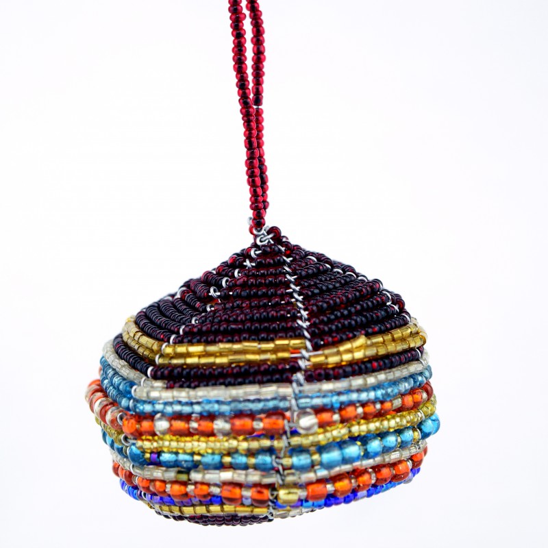 Multi color Maasai Bead Christmas Ball Ornament