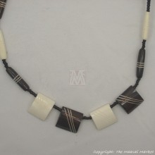 Brown/ White Cow bone Choker Necklace