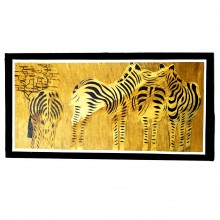 Zebras Banana Fiber Art