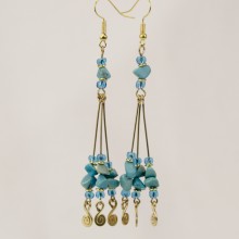 Brass Wire With Stones Earrings