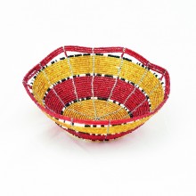 Small Maasai Bead Wire Bowl