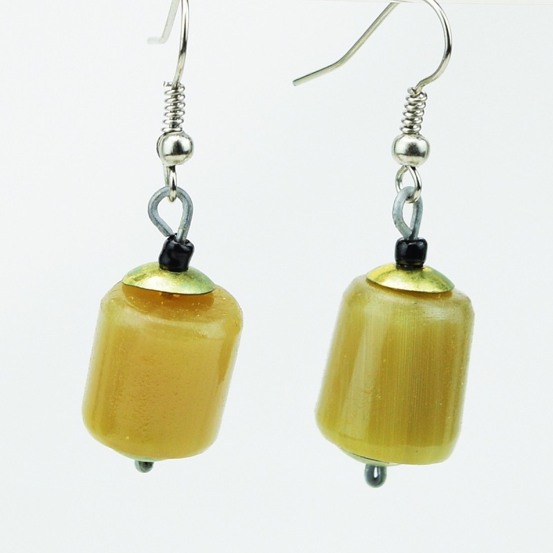 Cow Horn Bead Earrings