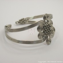 Silver Coil Weave Bracelet Bangle