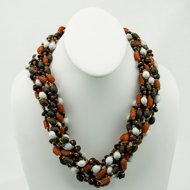 Kenya Mixed Seed Bead Multi Strand Necklace