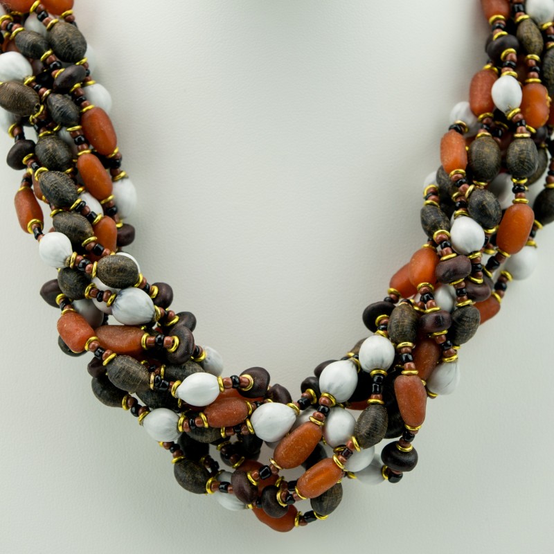 Kenya Mixed Seed Bead Multi Strand Necklace