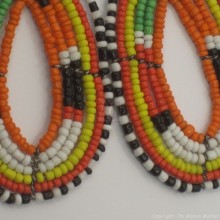 Maasai Tear Drop Earrings Orange
