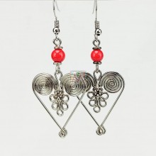 Silver Maasai Bead Spiral Weave Earring