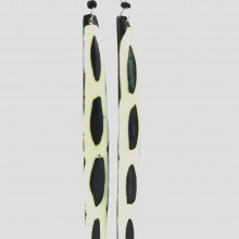 Cow Bone Mud Cloth Giraffe Print Long Dangle Earrings 537-4