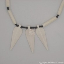 White Cow Bone Arrow Pendant Necklace