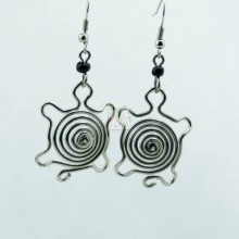 Handmade Silver Wire Tortoise Earrings