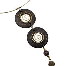 Mtende Tiered Coconut Shell Pendant Necklace