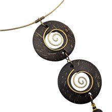 Mtende Tiered Coconut Shell Pendant Necklace