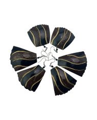 African Handmade Striped Coconut Shell Earrings Unique