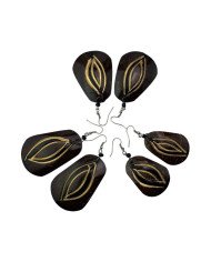 Handmade African Dangle Coconut Shell Earrings Unique