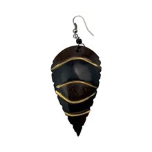 Handmade African Spear Shape Coconut Shell Earring