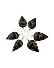 Handmade African Spear Shape Coconut Shell Earrings Unique