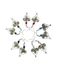African Handmade Silver Wire Filigree Heart Earrings Bead Variations