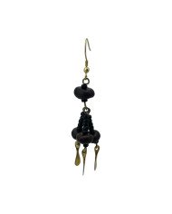 Handmade African Seed Brass Dangle Earring