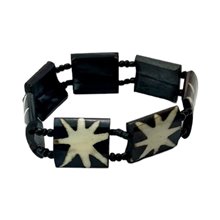 Batik Star Burst Print Stretch Bone Bracelet 273-32