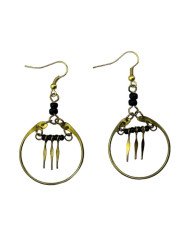 Handmade African Brass Circle Dangle Earrings