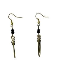 Handmade African Brass Circle Dangle Earrings Side