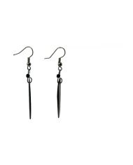 Handmade African Mudcloth Bone Dangle Earrings Side