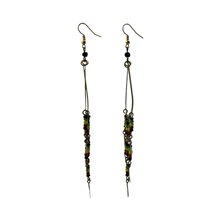 Handmade African Brass Rasta Dangle Earrings Side