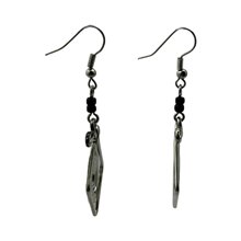 Handmade African Silver Wire Square Spiral Earrings Side