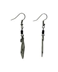 Handmade African Silver Wire Square Spiral Earrings Side