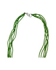 Handmade African Tribal Maasai Bead Medallion Necklace Green Closure