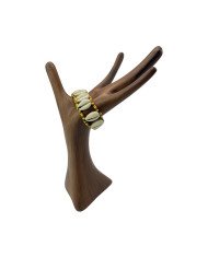 Handmade African Rasta Maasai Bead Cowrie Shell Elastic Bracelet Display