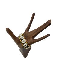 Handmade African Rasta Colors Cowrie Shell Elastic Bracelet