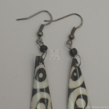 Mudcloth Print  Bone Earrings 672-22
