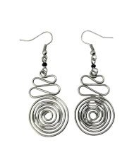 Silver Wire Spiral Earrings African Handmade