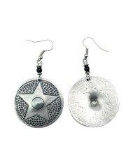 African Hand Stamped Recycled Aluminium Round Star Earrings