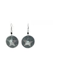 African Handmade Recycled Aluminium Round Star Earrings
