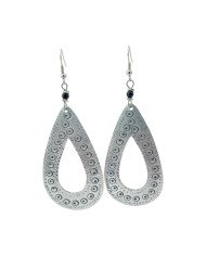 Hand Stamped African Recycled Aluminium Teardrop Earrings